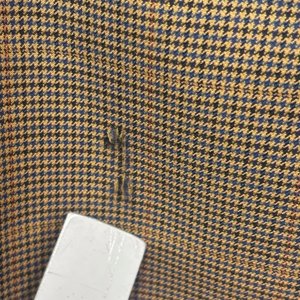 Brooks Brothers 346 Mens 46R Brown Houndstooth Super 100s Wool 3 Button Blazer